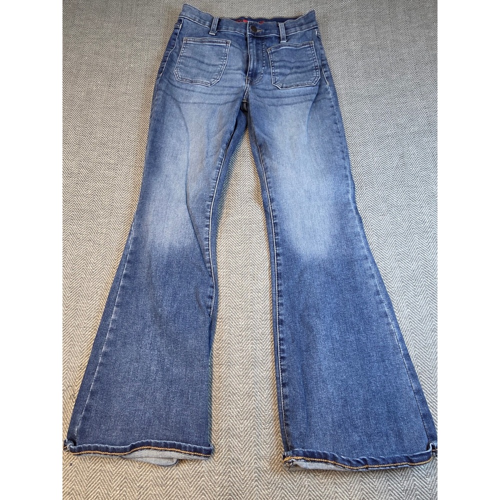 Lucky Brand Stevie High Rise Flare Jeans Blue Patch Pocket Size 4/27A